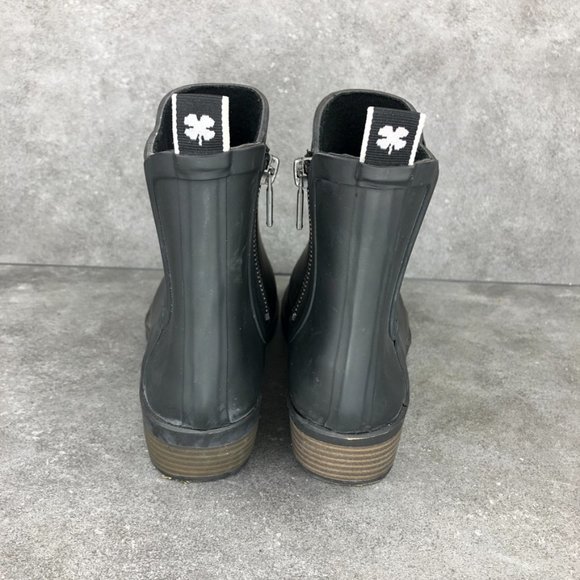 Lucky Brand Base H2O Rubber Rain Bootie Ankle Boot, Black, Women's 7 - Picture 5 of 10